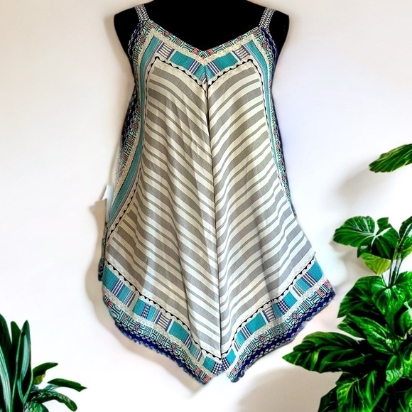 3x25* Maurices Handkerchief Top Sundress Tunic LooseFit Spaguetti Strap Blue XS - Picture 1 of 12